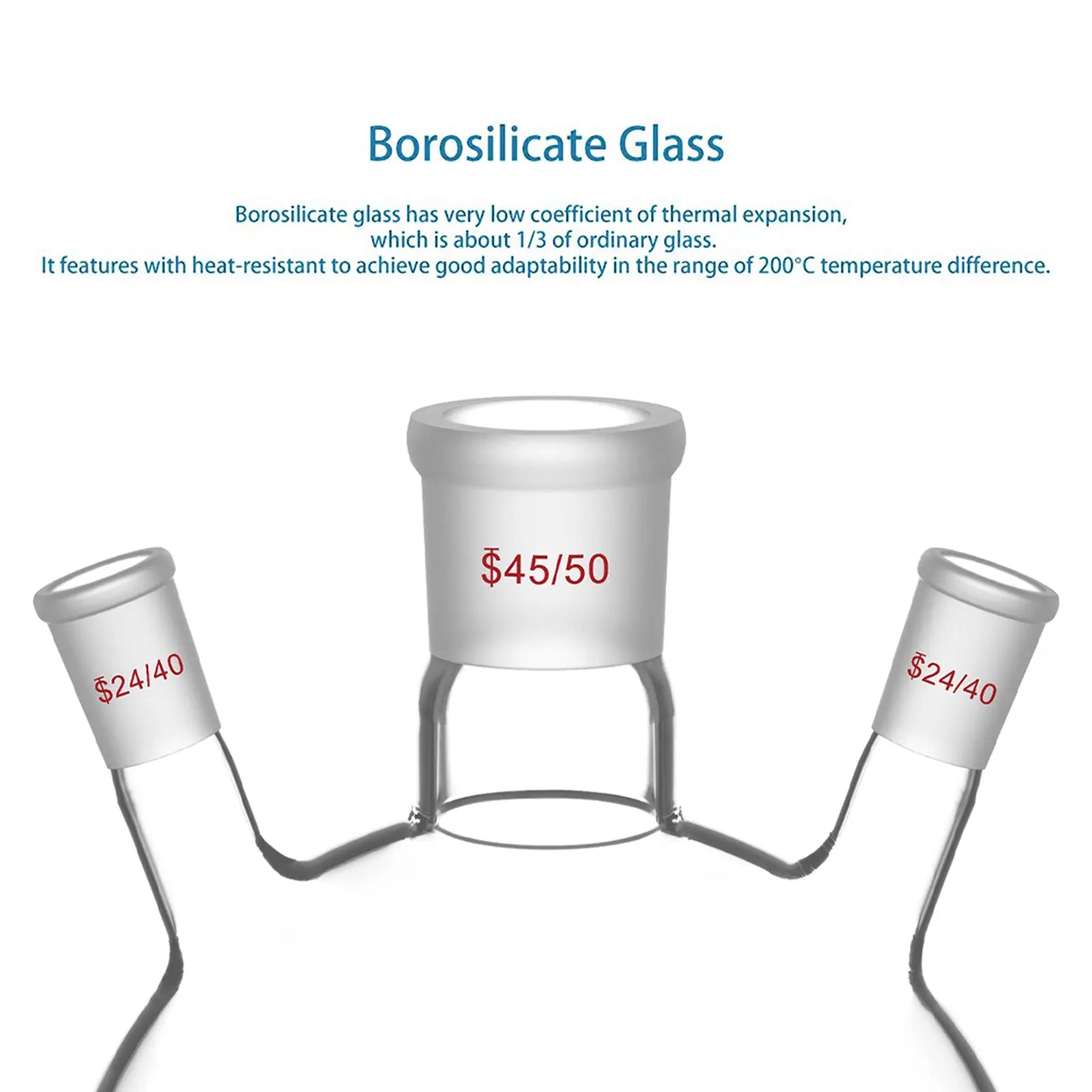 3-Neck Round Bottom Flask, 45/50 Center and two 24/40 Side Joints, 5L Flasks-Round Bottom