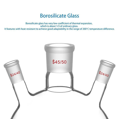 3-Neck Round Bottom Flask, 45/50 Center and two 24/40 Side Joints, 5L Flasks-Round Bottom