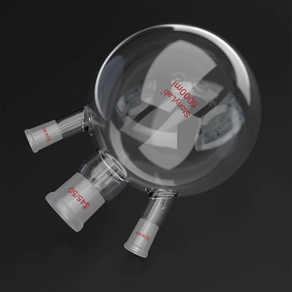 3-Neck Round Bottom Flask, 45/50 Center and two 24/40 Side Joints, 5L Flasks-Round Bottom