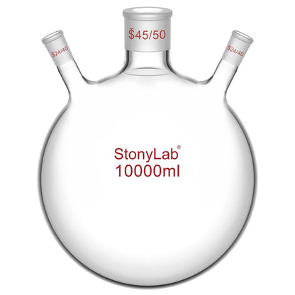 3-Neck Round Bottom Flask, 45/50 Center and two 24/40 Side Joints, 5L Flasks-Round Bottom-3 Neck