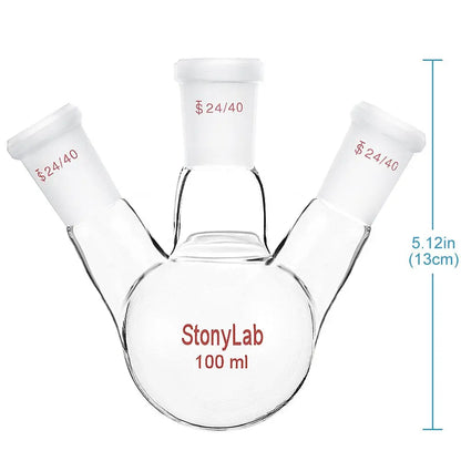 3 Neck Round Bottom Flask, 50-5000 ml - StonyLab Flasks - Round Bottom 