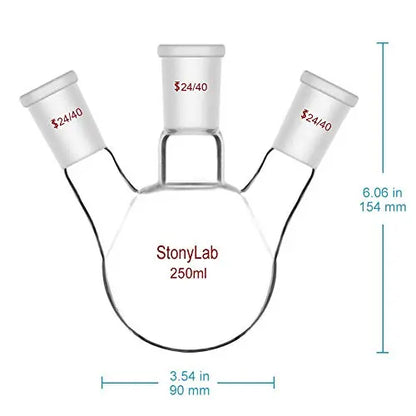 3 Neck Round Bottom Flask, 50-5000 ml - StonyLab Flasks - Round Bottom 