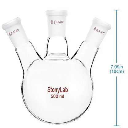 3 Neck Round Bottom Flask, 50-5000 ml - StonyLab Flasks - Round Bottom 