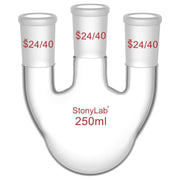 Comprehensive product view and setup components for StonyLab 3-Neck Straight Round-Bottom Flask