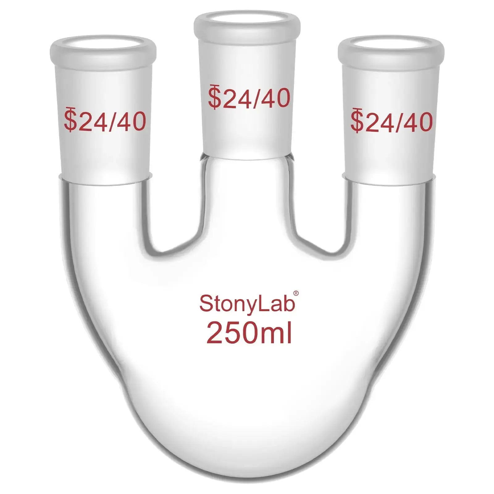 Comprehensive product view and setup components for StonyLab 3-Neck Straight Round-Bottom Flask