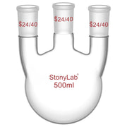 Comprehensive product view and setup components for StonyLab 3-Neck Straight Round-Bottom Flask