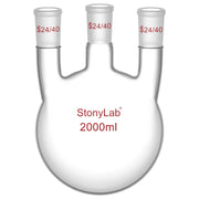 Comprehensive product view and setup components for StonyLab 3-Neck Straight Round-Bottom Flask