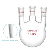 StonyLab 3-Neck Straight Round-Bottom Flask heavy duty chemical processing configuration