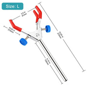 Side view and dimensional layout of the durable StonyLab 3-Prong Dual Adjustable Clamp