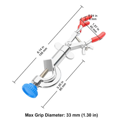 3 Prong Swivel Clamp with Boss Head, Single Adjust Swivel Clamp