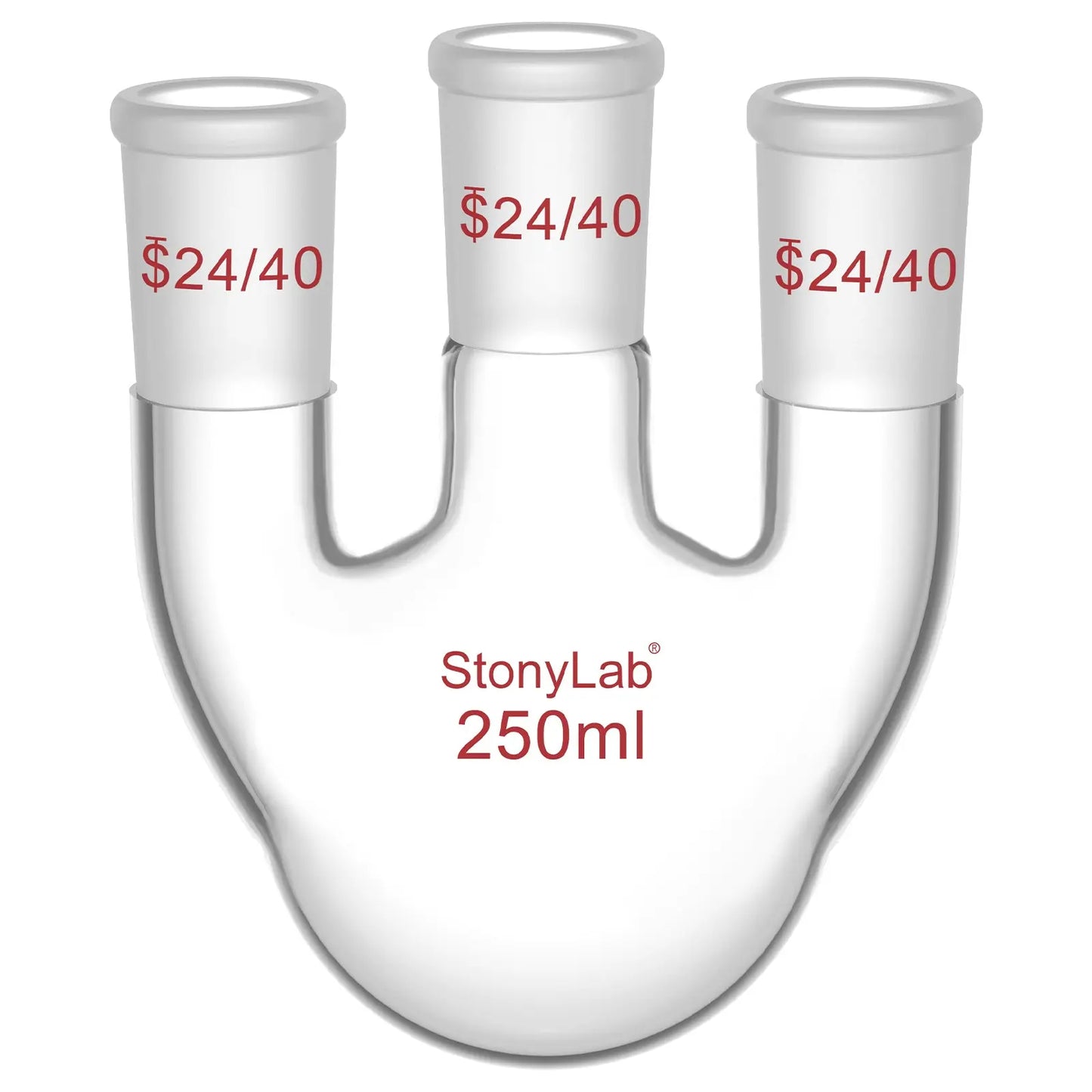 3 Straight Neck Round Bottom Flask, 24/40 Joints, 250-2000ml Flasks-Round Bottom-3 Neck