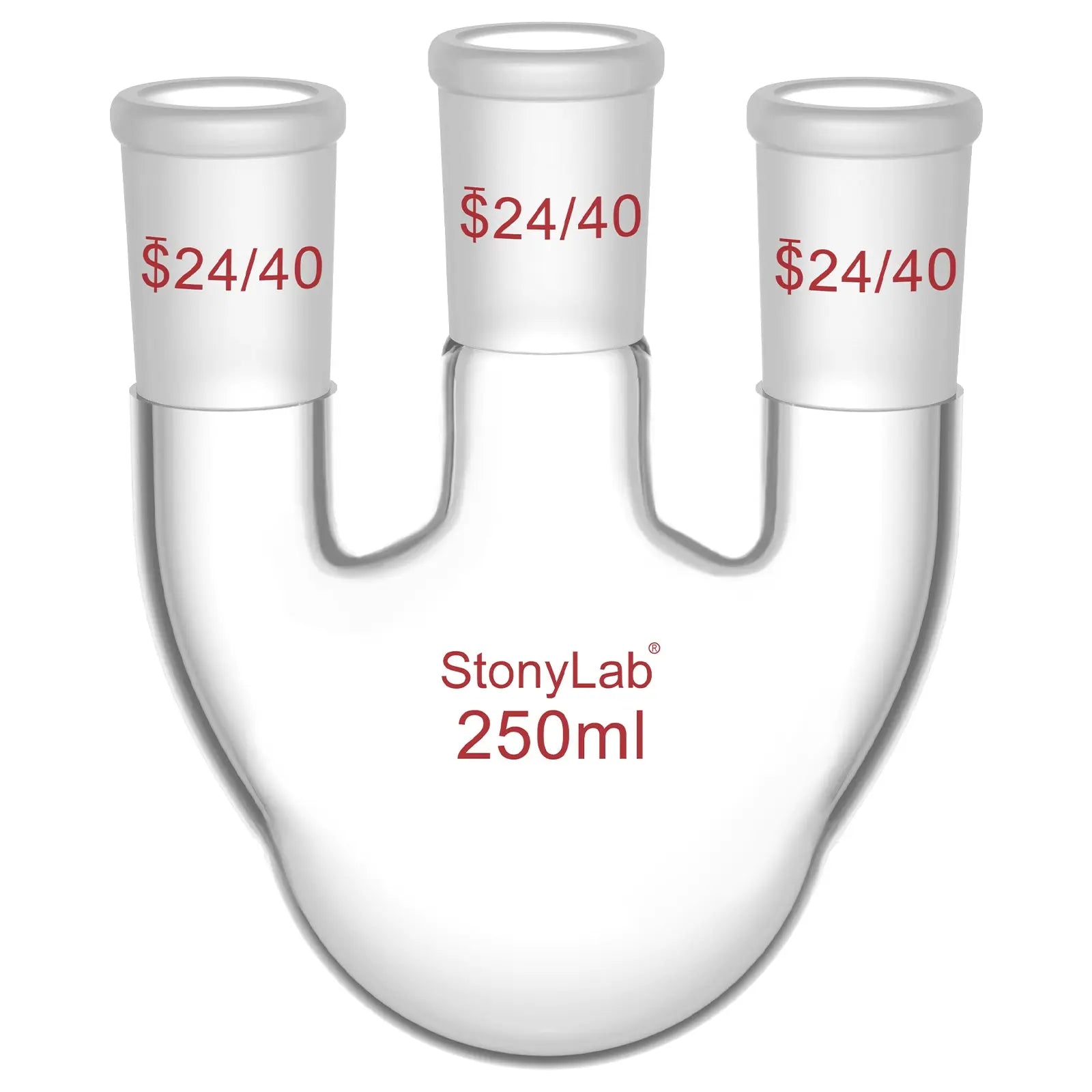 3 Straight Neck Round Bottom Flask, 24/40 Joints, 250-2000ml Flasks-Round Bottom-3 Neck