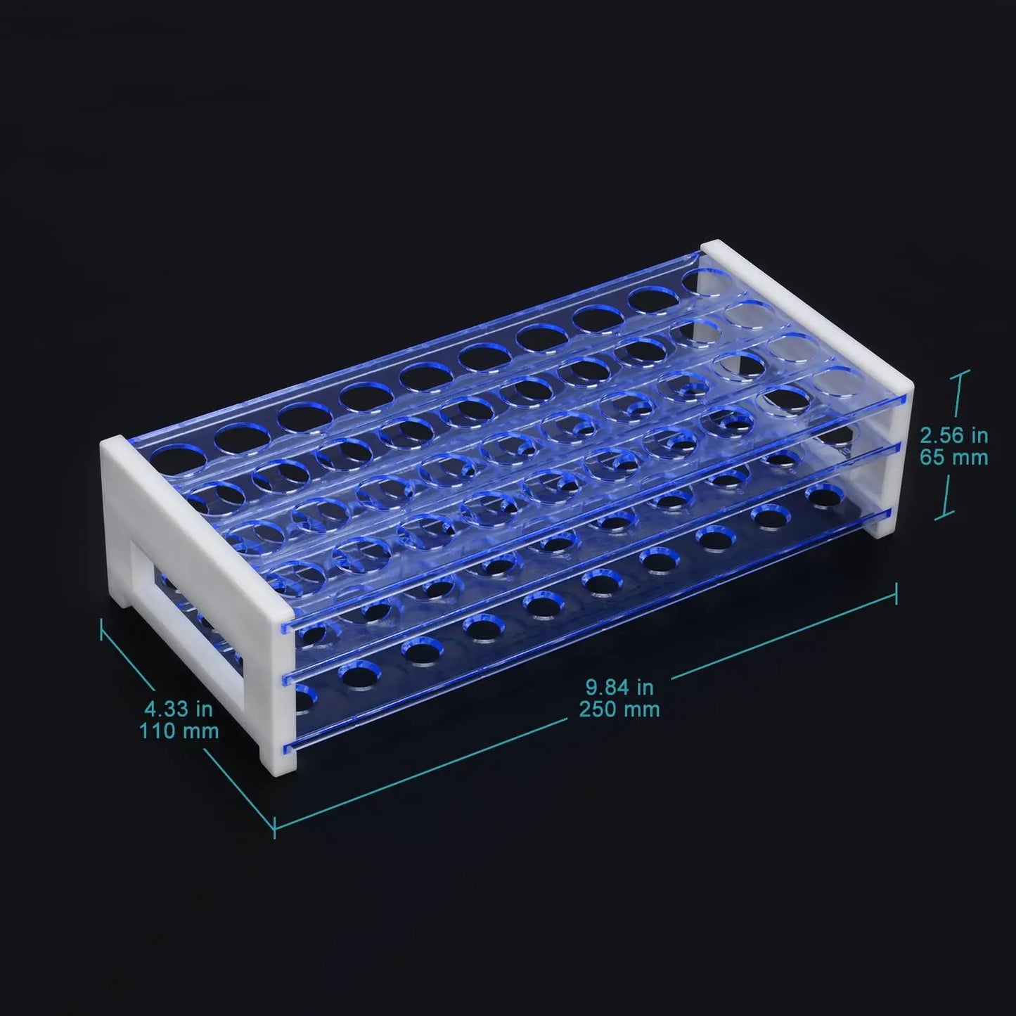 3-Tier Detachable Blue Plastic Tube Holder Stand Rack, 50-Place Racks