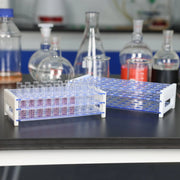 Alternative angle showing underlying build quality of StonyLab 3-Tier Detachable Blue Plastic Tube Holder Stand Rack