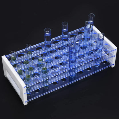 3-Tier Detachable Blue Plastic Tube Holder Stand Rack, 50-Place Racks