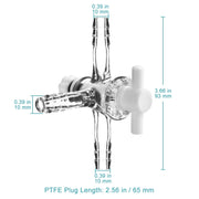 Close-up view showing the precise design and material of StonyLab 3-Way Flow Control Adapter