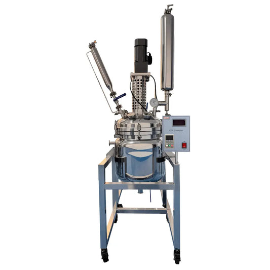 30 L jacketed 316L stainless steel reactor with mechanical stirrer and shell-and-tube condenser for laboratory chemical synthesis StonyLab