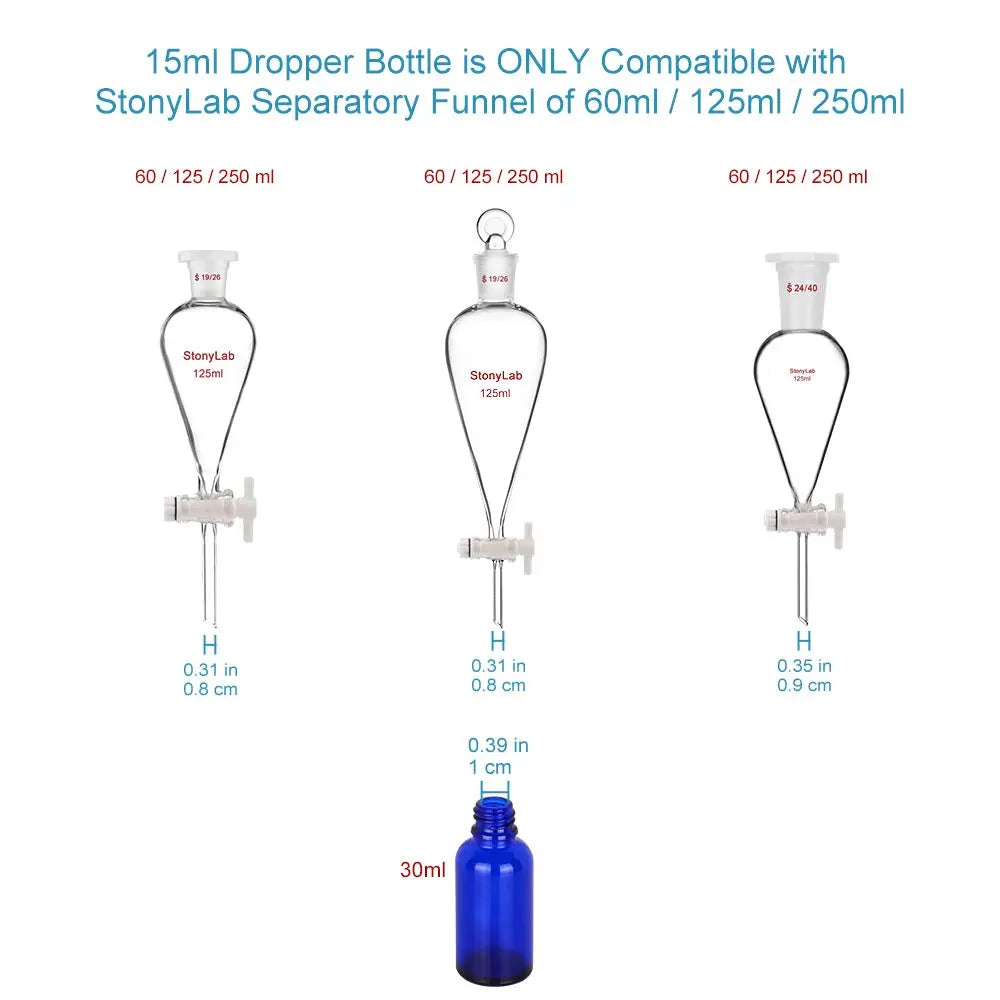 30 ml Cobalt Dropper Bottle, Glass Dropper with Inner Plug and Label Bottles - Dropper Bottles
