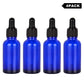 30 ml Cobalt Dropper Bottle, Glass Dropper with Inner Plug and Label Bottles - Dropper Bottles 4-Pack