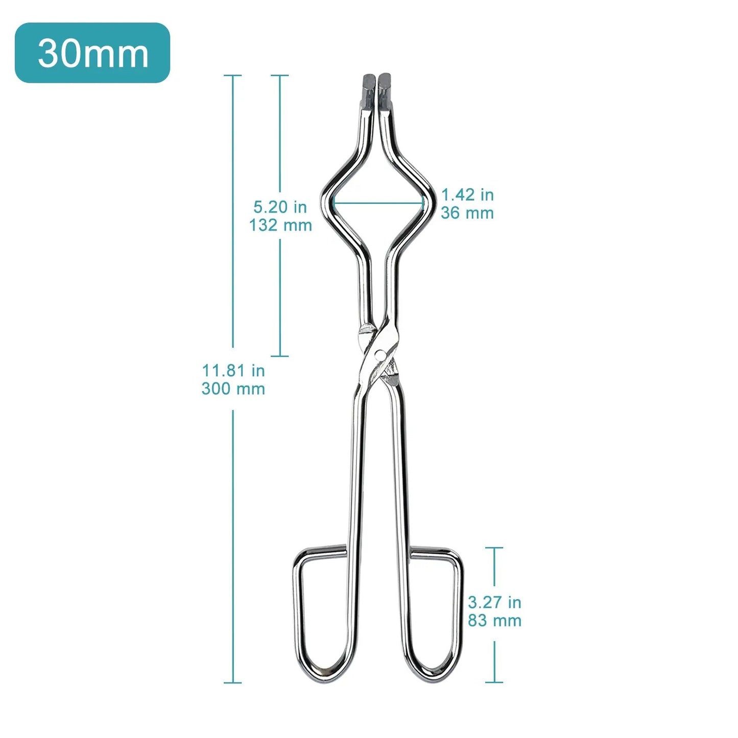304 Stainless Steel Crucible Tongs, 300mm & 400mm Lengths Clamps