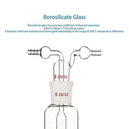 Gas Washing Bottle with Standard 29/32 Joint Gas Washing Bottle