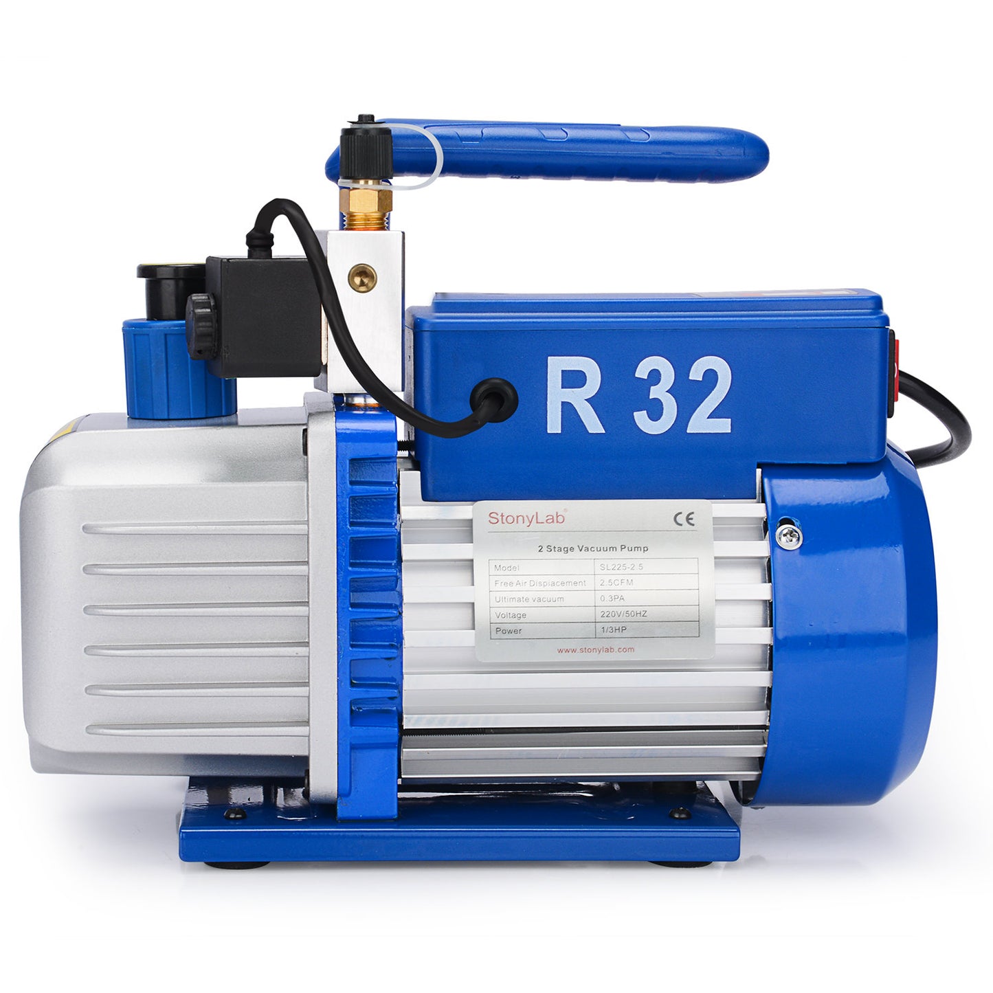 Two-Stage Rotary Vane Vacuum Pump, R32 Explosion-Proof, 10-15 Pa Vacuum, 2.5-7 CFM