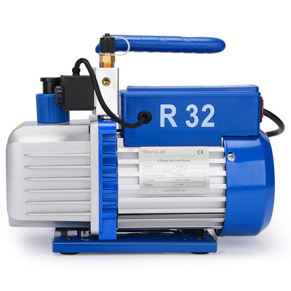 Two-Stage Rotary Vane Vacuum Pump, R32 Explosion-Proof, 10-15 Pa Vacuum, 2.5-7 CFM