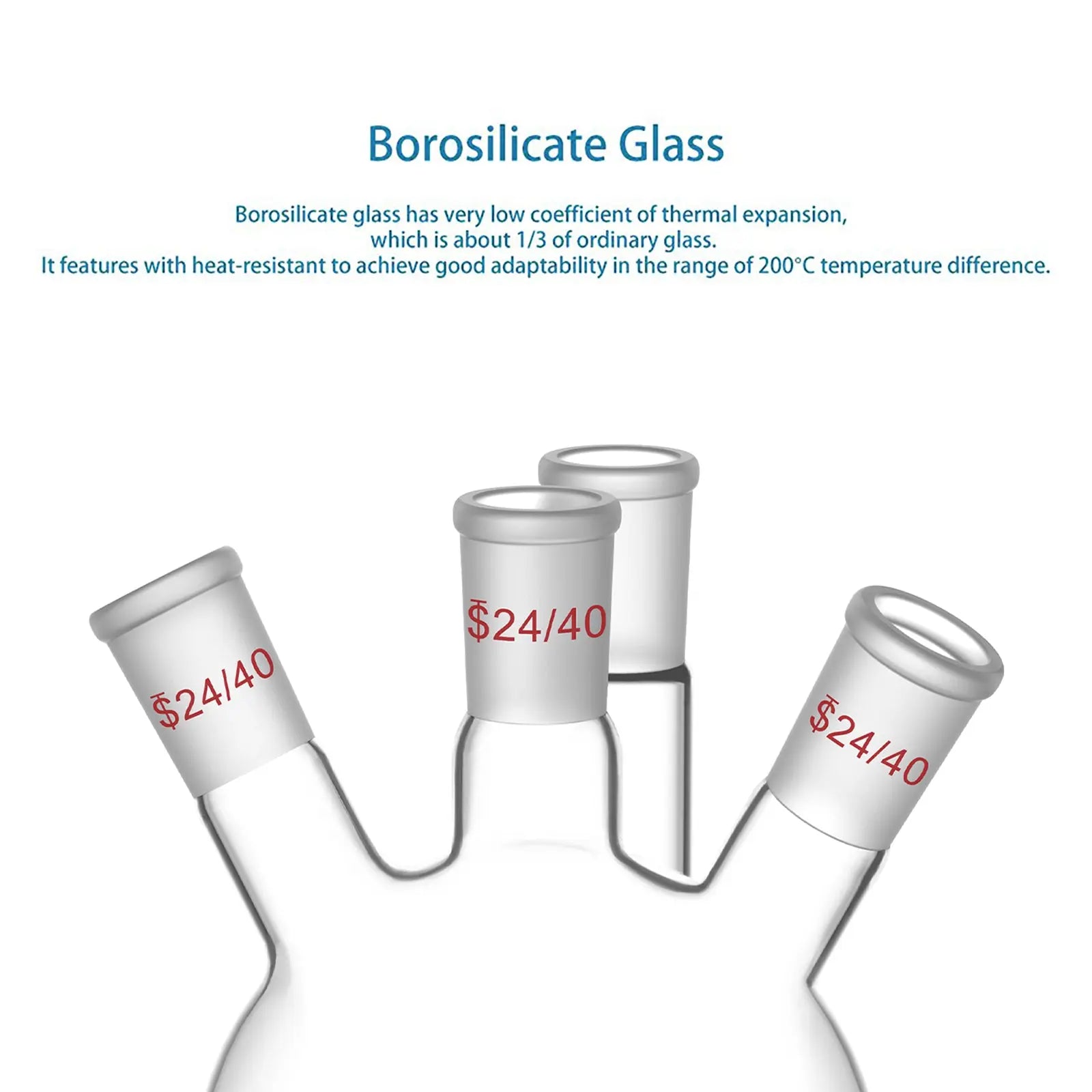 4 Neck Round Bottom Flask, 24/40 Joint, 250/500/1000 ml Flasks-Round Bottom-3 Neck