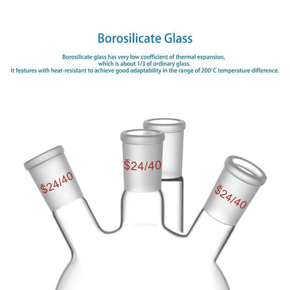 4 Neck Round Bottom Flask, 24/40 Joint, 250/500/1000 ml Flasks-Round Bottom-3 Neck