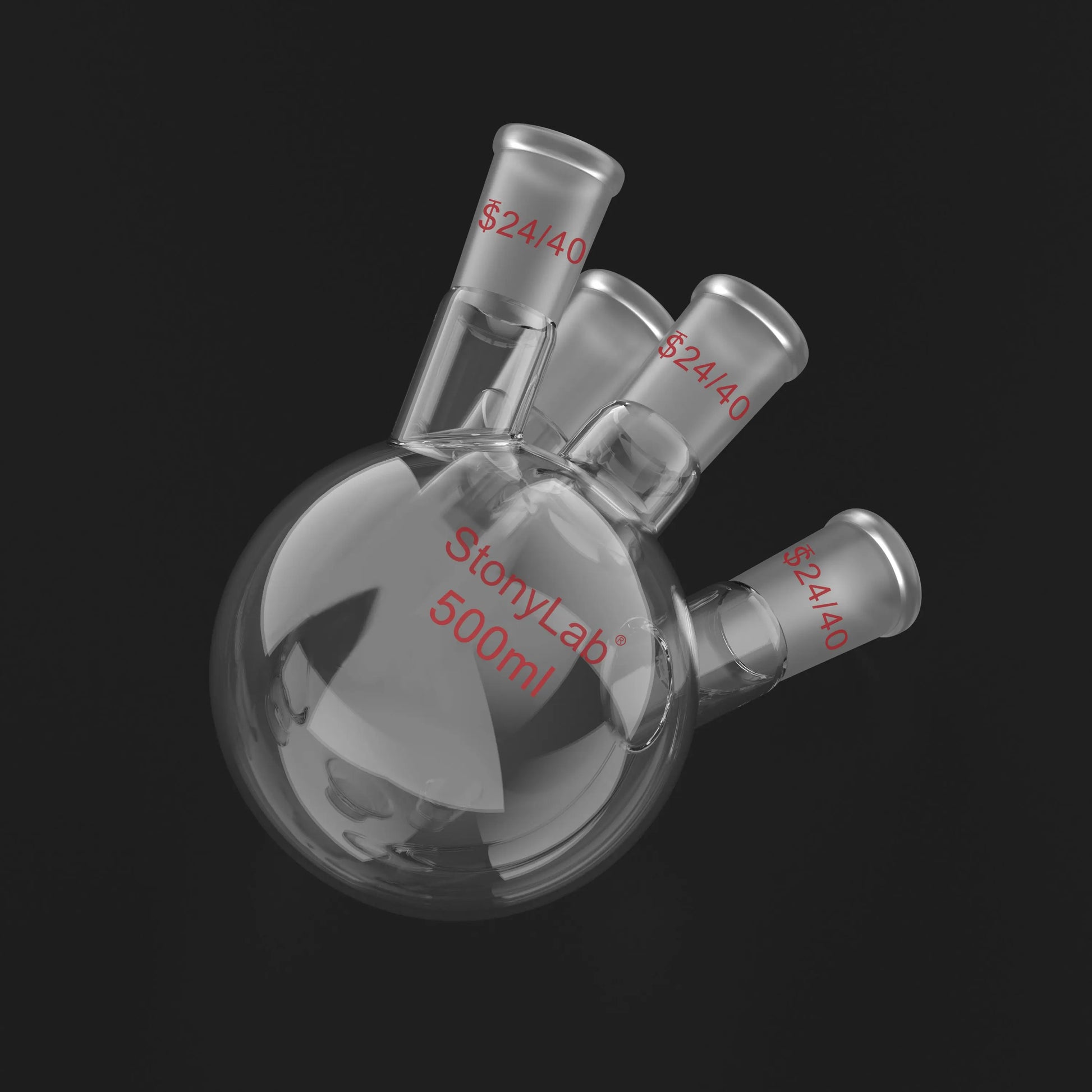 4 Neck Round Bottom Flask, 24/40 Joint, 250/500/1000 ml Flasks-Round Bottom-3 Neck