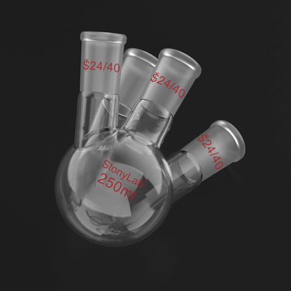 4 Neck Round Bottom Flask, 24/40 Joint, 250/500/1000 ml Flasks-Round Bottom-3 Neck