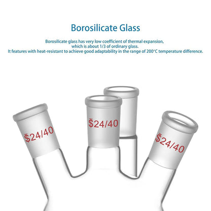 4-Neck Round Bottom Flask, 24/40 Joint, 250/500/1000 ml Flasks-Round Bottom-4 Neck