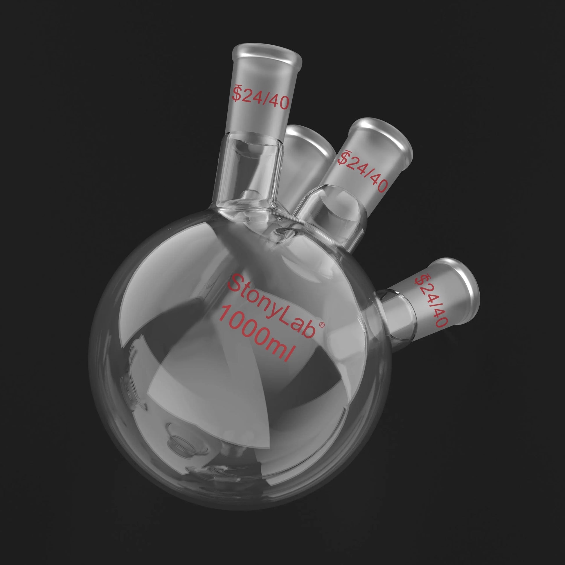 4-Neck Round Bottom Flask, 24/40 Joint, 250/500/1000 ml Flasks-Round Bottom-4 Neck