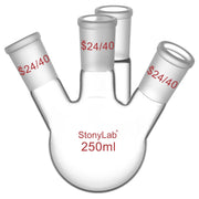 Comprehensive product view and setup components for StonyLab 4-Neck Round Bottom Flask