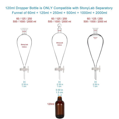 4 Pack 120ml Amber Dropper Bottle, Glass Dropper with Inner Plug and Label Bottles - Dropper Bottles