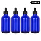 4 Pack 120ml Cobalt Dropper Bottle, Glass Dropper with Inner Plug and Label Bottles - Dropper Bottles