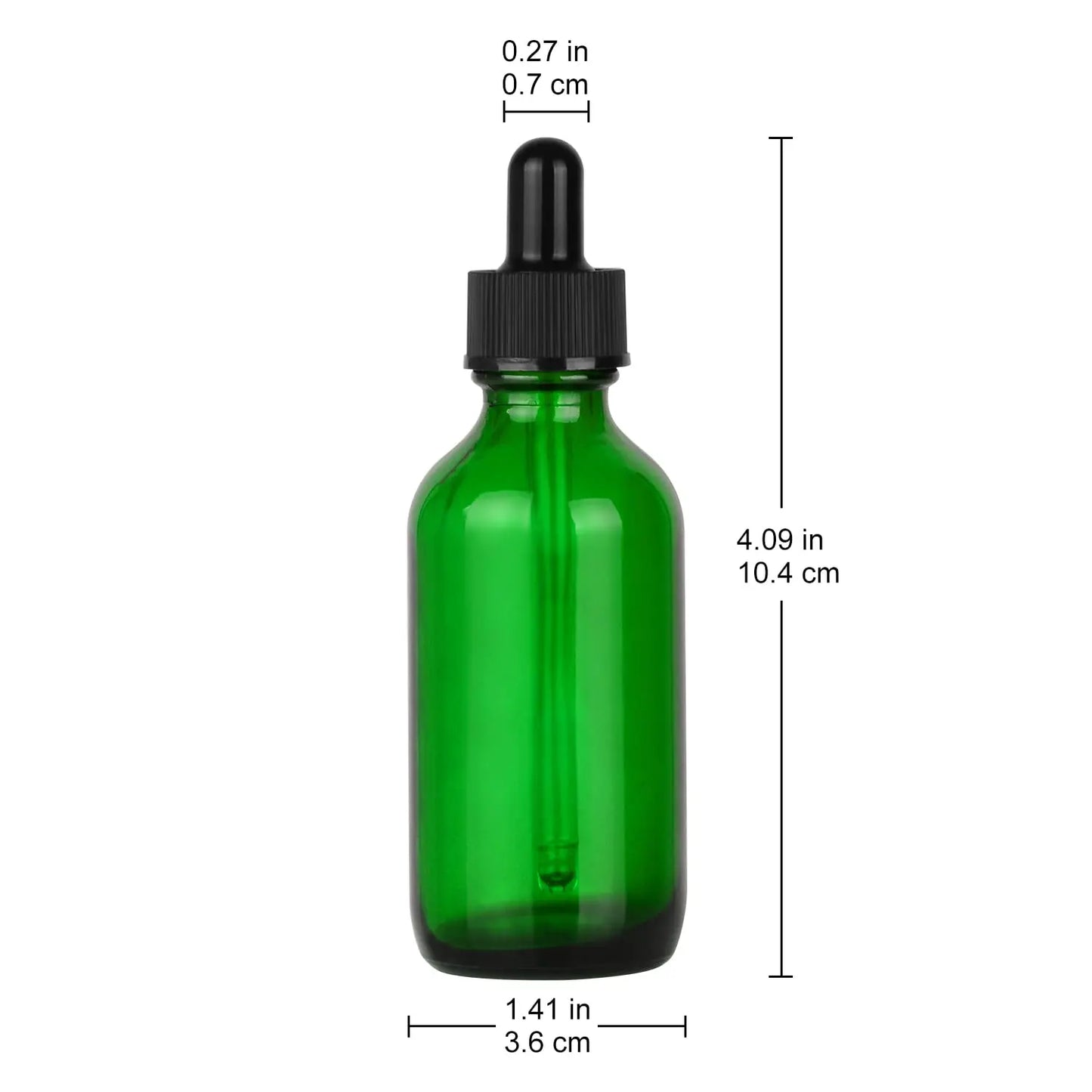 4 Pack Glass Dropper Bottle with Inner Plug and Label (60 ml, Green) Bottles - Dropper Bottles 60-ml