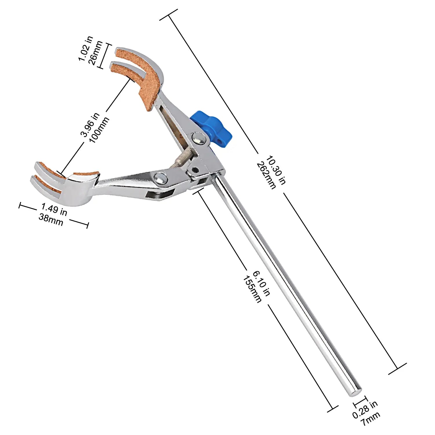 Close-up view showing the precise design and material of StonyLab 4-Prong Swivel Closable Clamp