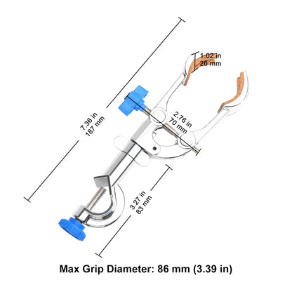 4-Prong Swivel Clamp with Boss Head, Single Adjust Swivel Clamp