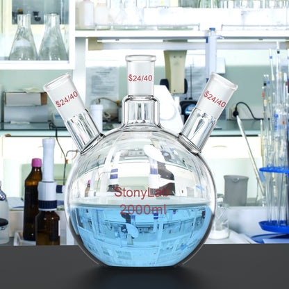 3-Neck Flat Bottom Flask, 24/40 Joint, 50-2000 ml