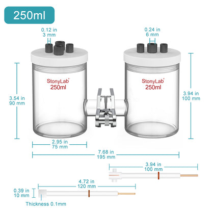H-Type Electrolytic Cells with Two Electrodes [50-500 ml]