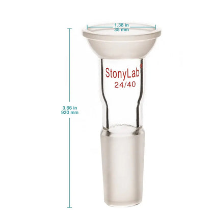 Adapter with Ball Socket with 35/20 Top Spherical and 24/40 Bottom Inner Joint Adapters - Connecting