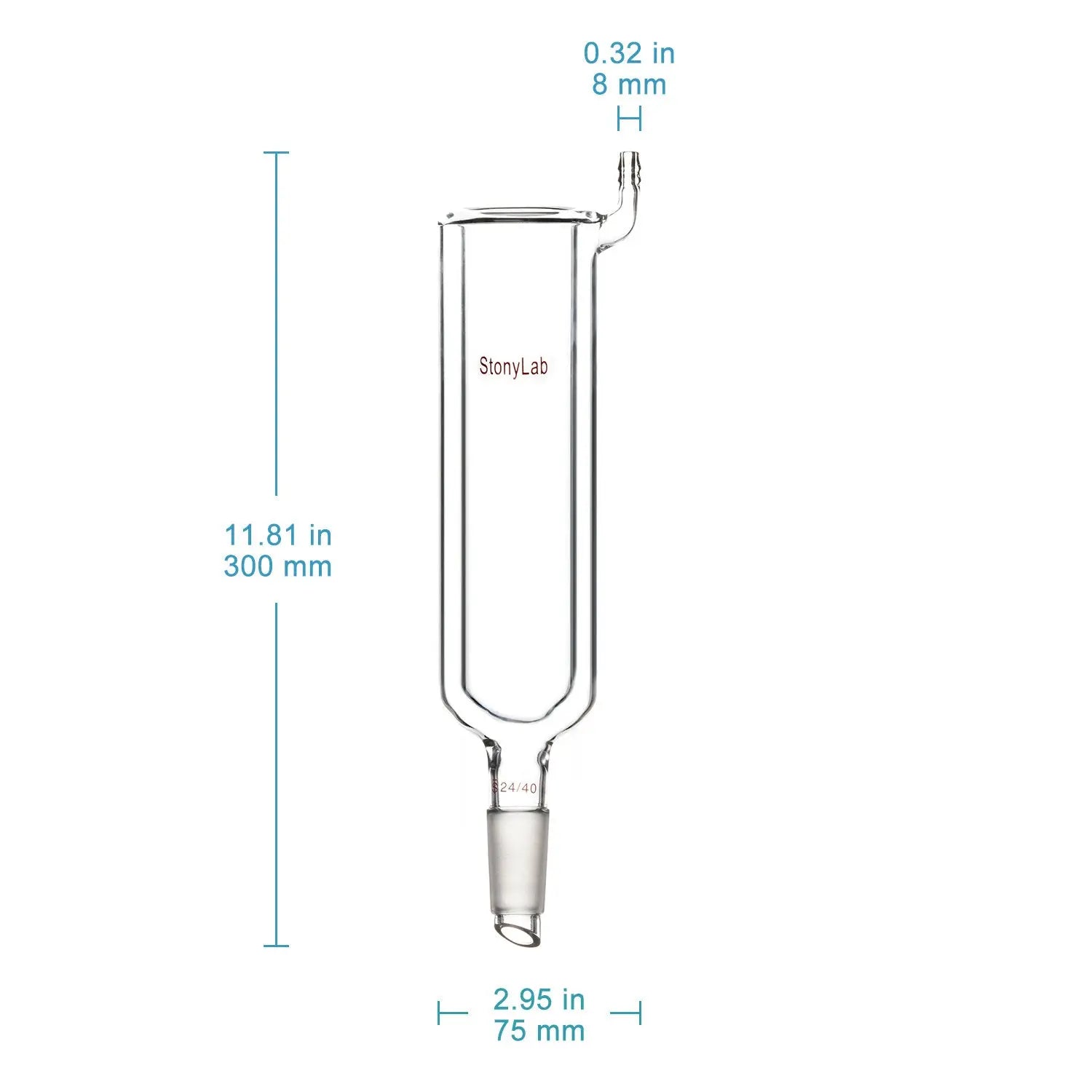 Close-up view showing the precise design and material of StonyLab Dewar Condenser