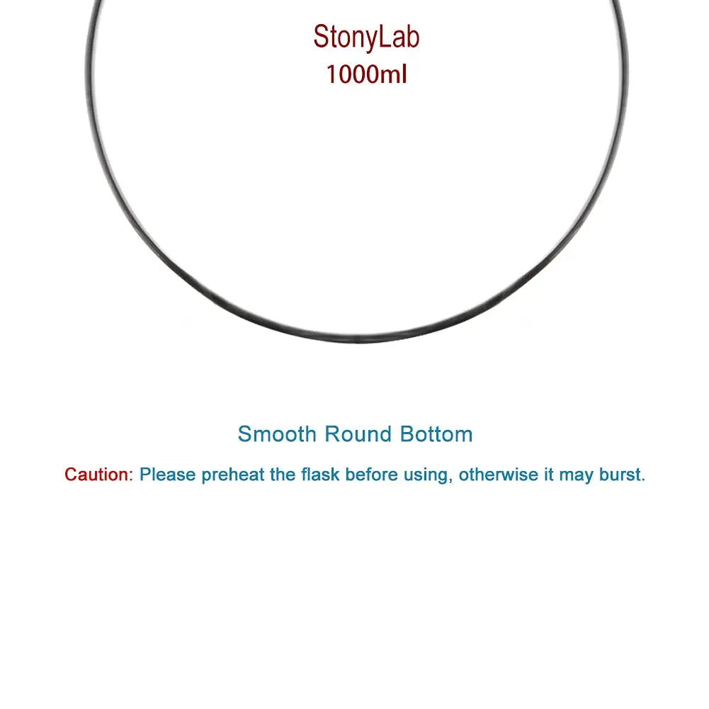 24/40 Joint Round Bottom Schlenk Flask with 0-4 mm High Vacuum Valve, 1000ml Flasks - Round Bottom