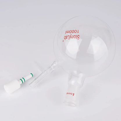 24/40 Joint Round Bottom Schlenk Flask with 0-4 mm High Vacuum Valve, 1000ml Flasks - Round Bottom