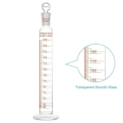 Graduated Cylinder with 24/40 Joint and Head Stopper Cylinders