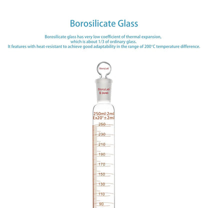 Graduated Cylinder with 24/40 Joint and Head Stopper Cylinders