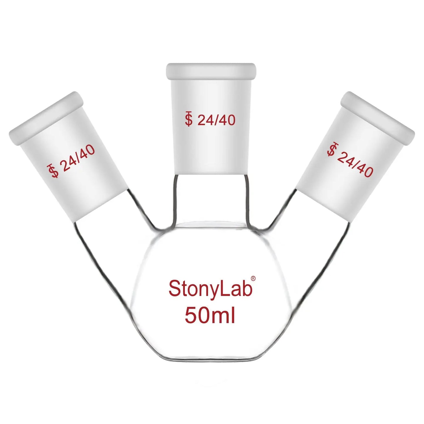 3 Neck Flat Bottom Flask, 24/40 Joint, 50-2000 ml  50-ml