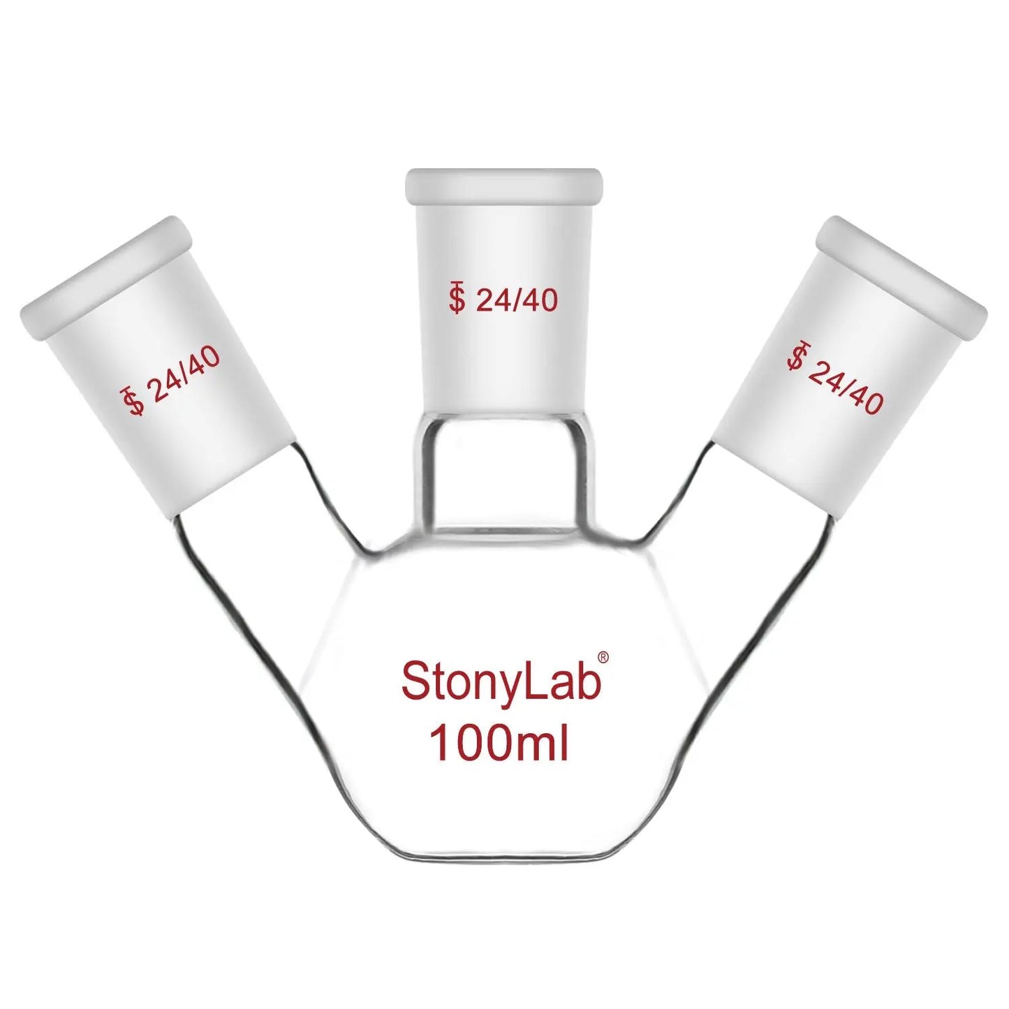 3 Neck Flat Bottom Flask, 24/40 Joint, 50-2000 ml  100-ml