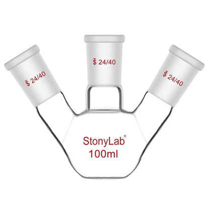 3 Neck Flat Bottom Flask, 24/40 Joint, 50-2000 ml  100-ml